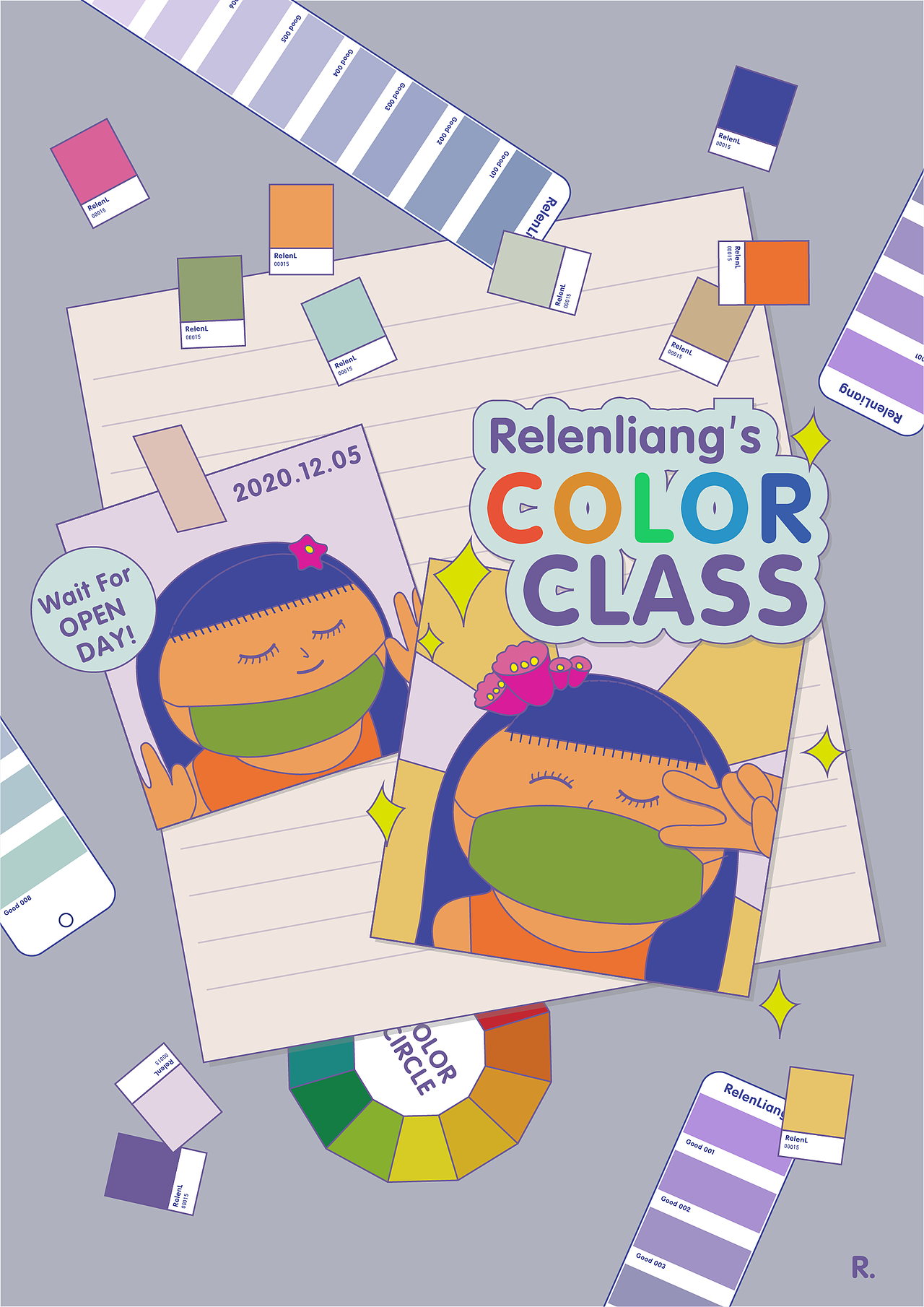 时隔多年再画插画-为绝对色感3做的六组插画（图ZMjM1Njg0NDY0） - 艺术插画 - 站酷设计师梁景红色彩原创素材 - 站酷ZCOOL