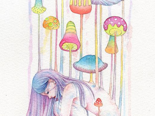 水彩插图——嘘，别靠近，有毒