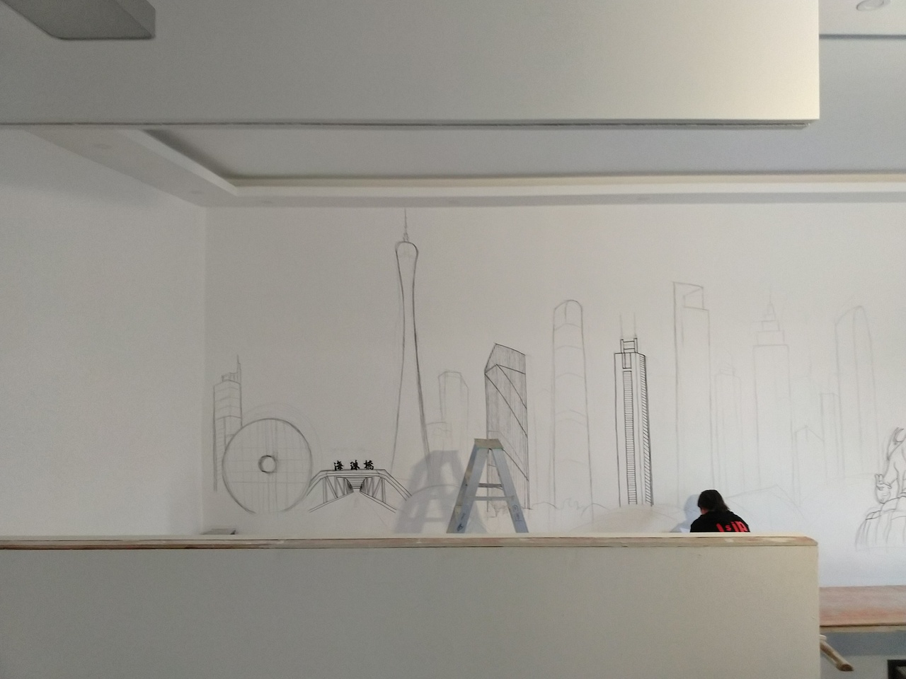 广州办公室建筑墙体彩绘纯手绘