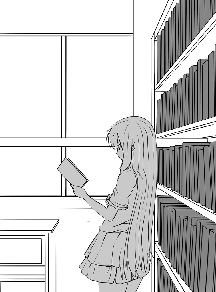 图书馆の少女|动漫|单幅漫画|夜雨fgh - 原创作品 - 站酷 (zcool)