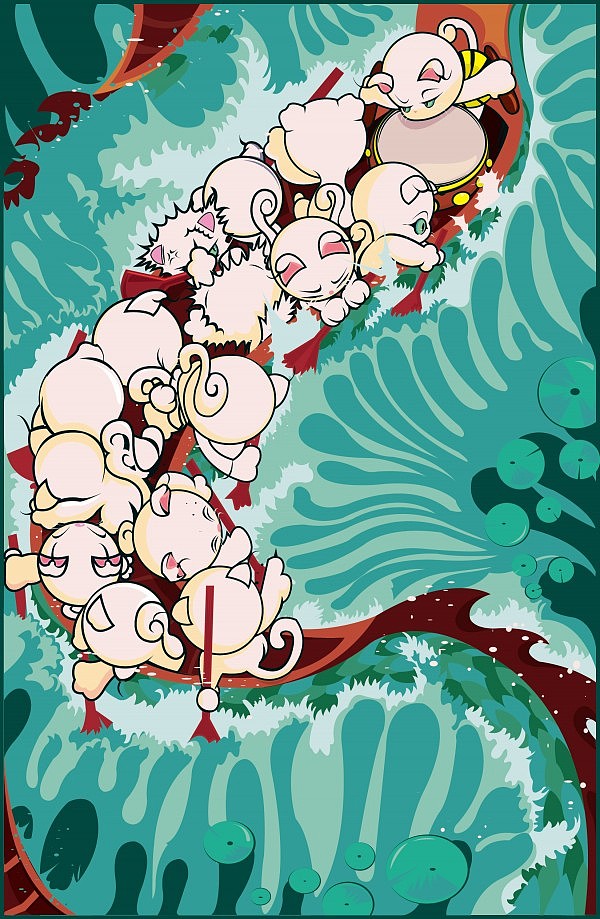 端午節(jié)——《貓的龍舟賽》（圖ZNDkxNDQyOTY=） - 商業(yè)插畫 - 站酷設(shè)計(jì)師不走不走原創(chuàng)素材 - 站酷ZCOOL