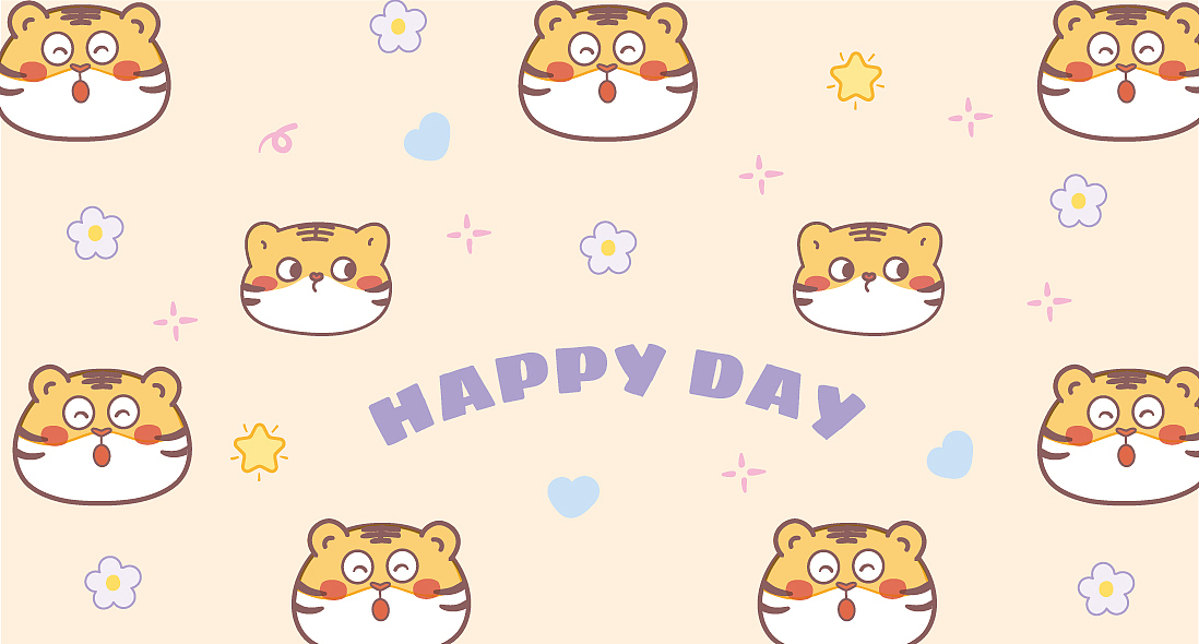 虎萌萌图案设计 地毯窗帘桌单口罩图案