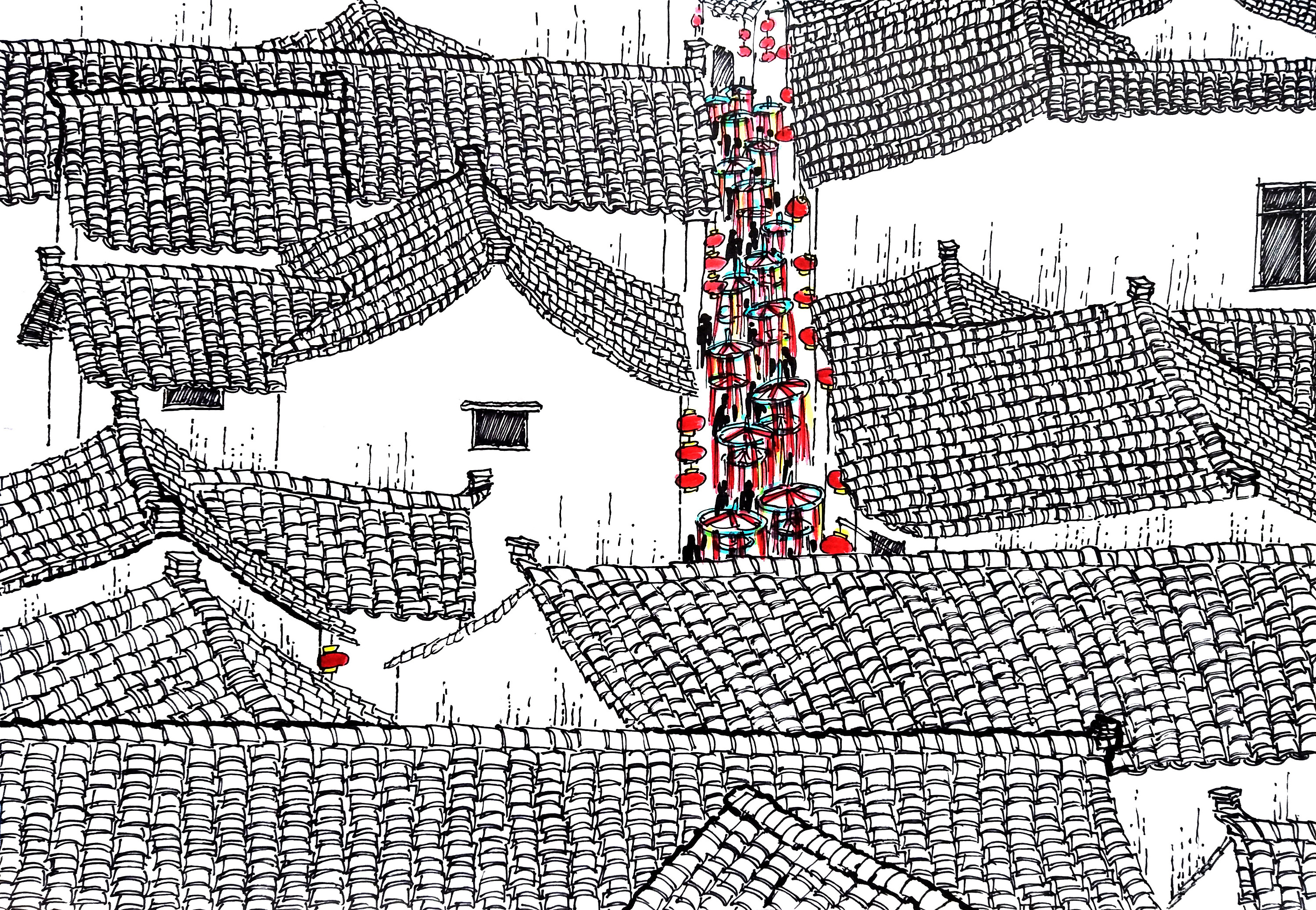 来一个这种系列的徽派建筑_朝画-站酷zcool