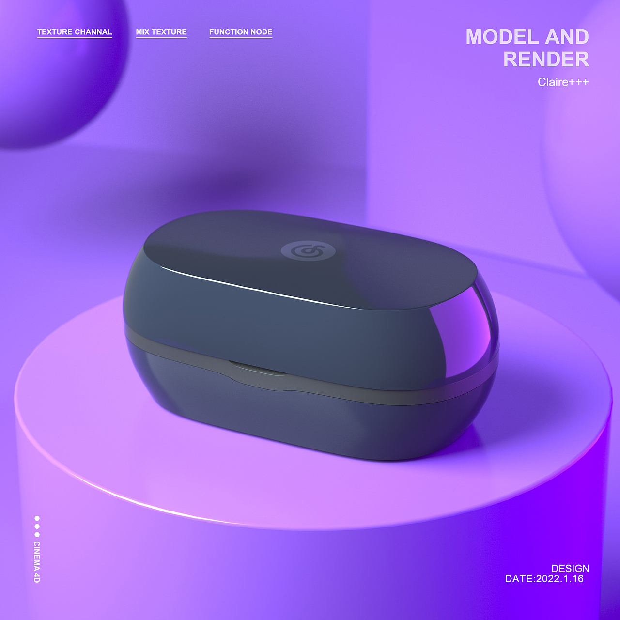 蓝牙耳机建模与渲染（图ZMjg1NDM2NjM2） - 产品 - 站酷设计师晓十月原创素材 - 站酷ZCOOL
