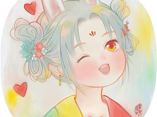 啊咪老师偶像特辑 兔子表情化成人形 插画