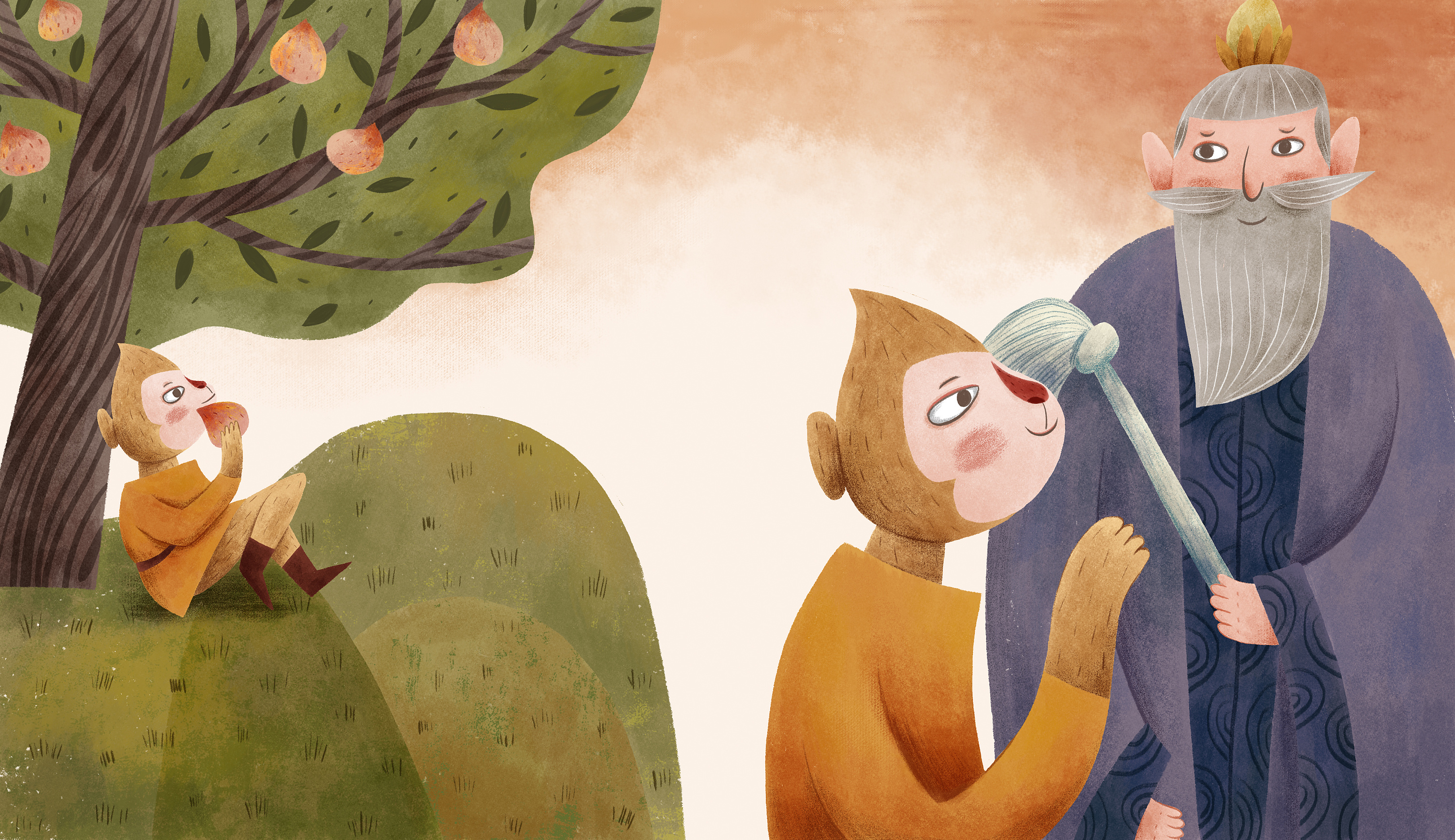 儿童绘本 西游记绘制 部分分镜图