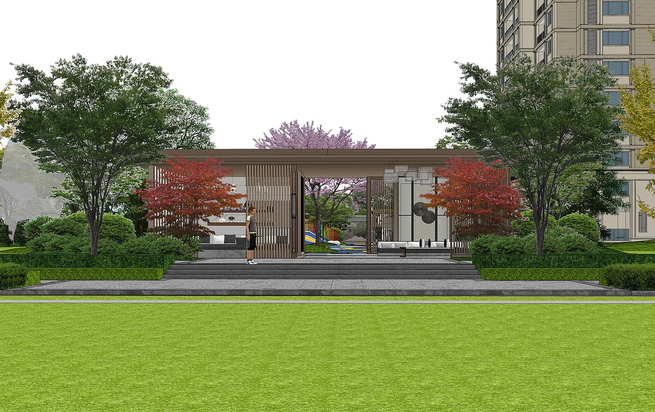 岱山壹号大区景观SU模型下载