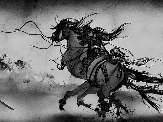 #AI创作实验室#唐武士 战场 水墨