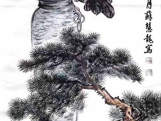 苏慧龙三尺整，100X50CM，九幅花鸟图