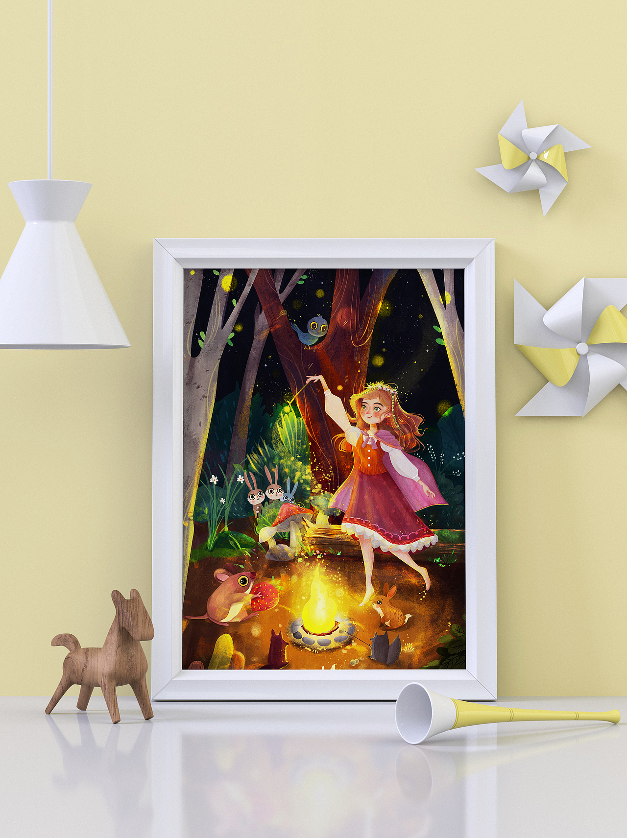 森林篝火晚会（图ZMjE3MTI4NTM2） - 绘本 - 站酷设计师赵佐伊原创素材 - 站酷ZCOOL