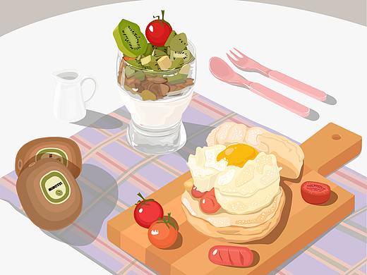 AI美食系列插画