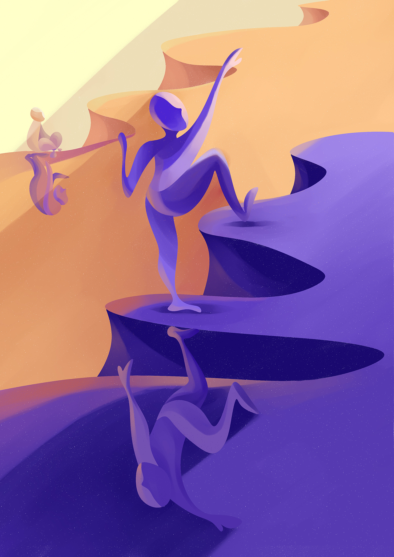 一体两面——人物抽象插画|插画|艺术插画|吴绮雯gokibun - 原创作品