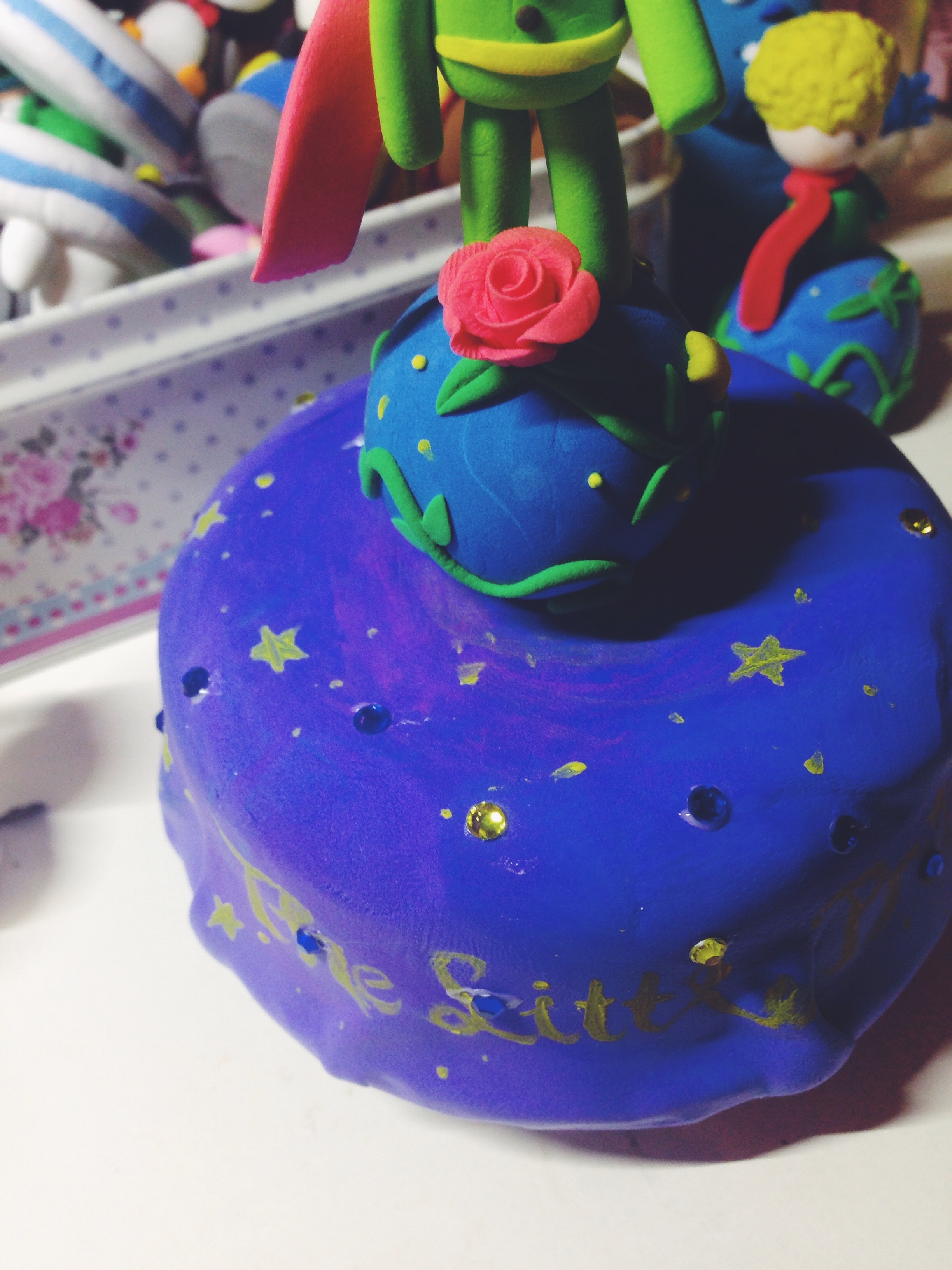 超轻粘土成品 小王子音乐盒