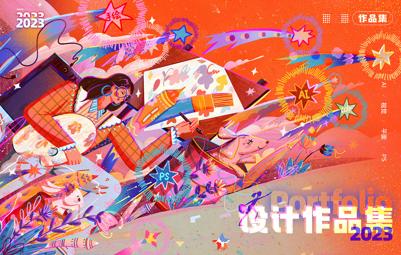 作品集封面（圖ZMzUxNDM2MDYw） - 商業(yè)插畫 - 站酷設(shè)計師卡羽桃原創(chuàng)素材 - 站酷ZCOOL