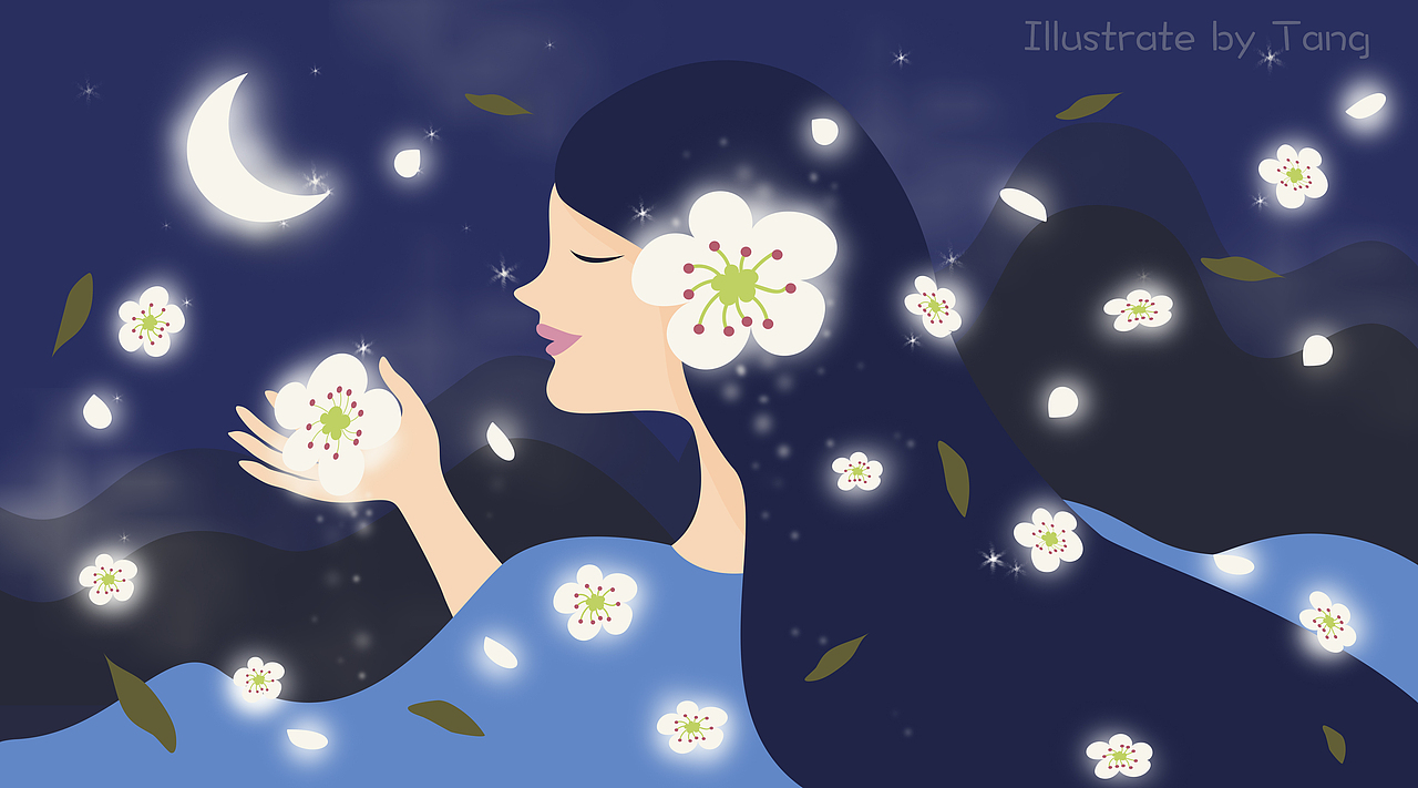 原创作品：《梨花知春信》（图ZMTA4NjY2NDk2） - 创作习作 - 站酷设计师麦芽Tang原创素材 - 站酷ZCOOL