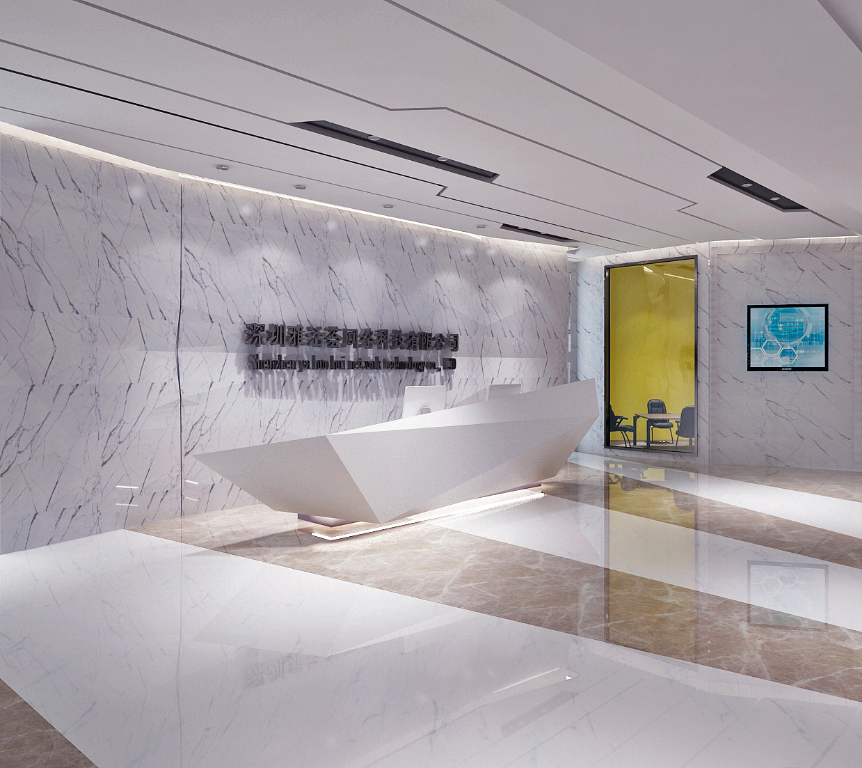 一九九二效果图-办公大厅|空间|家装设计|1992效果图0 - 原创作品