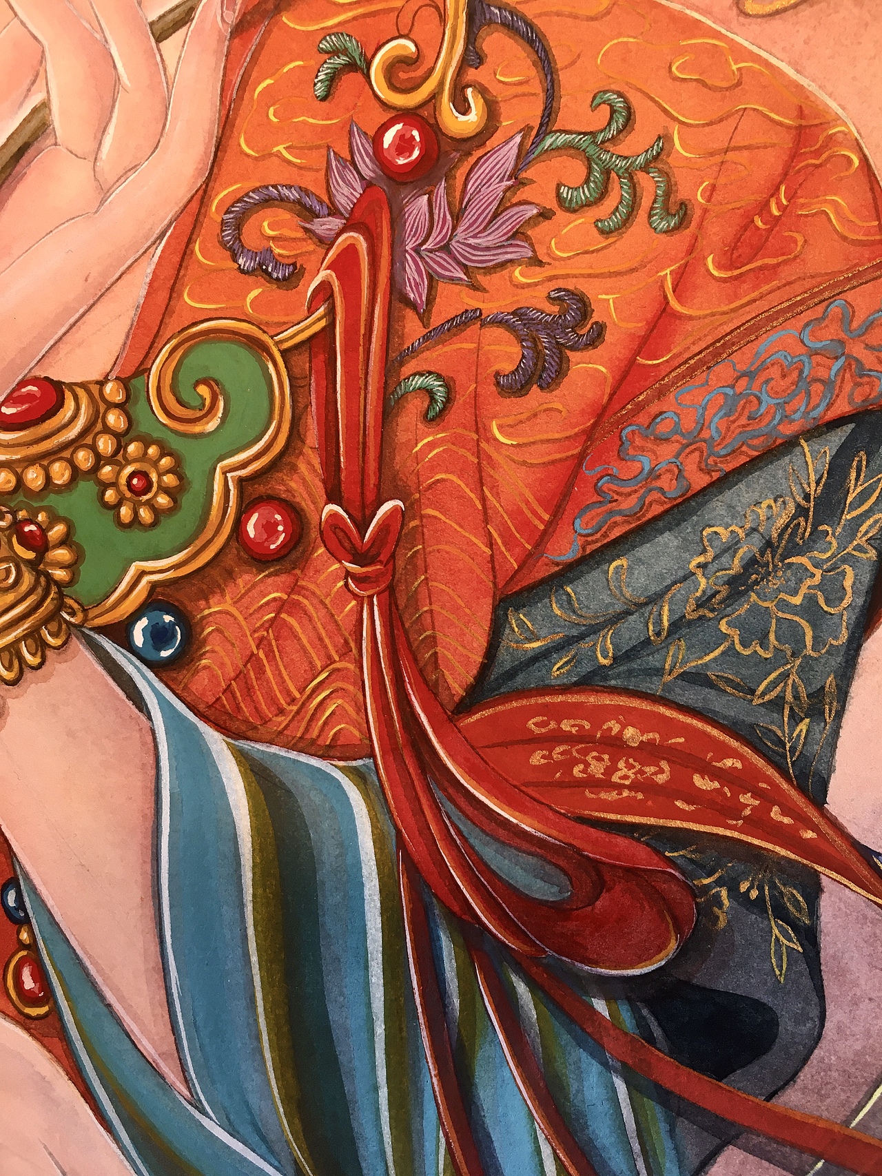 原创敦煌水彩插画美女