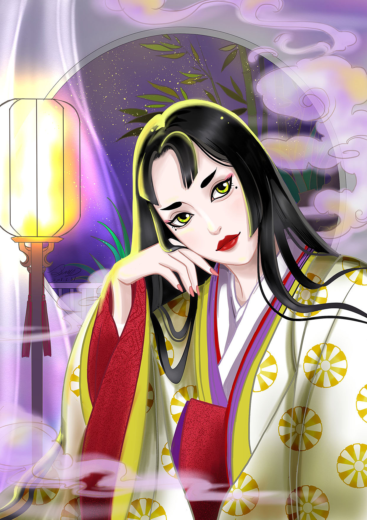 插画练习 竹取物语月公主