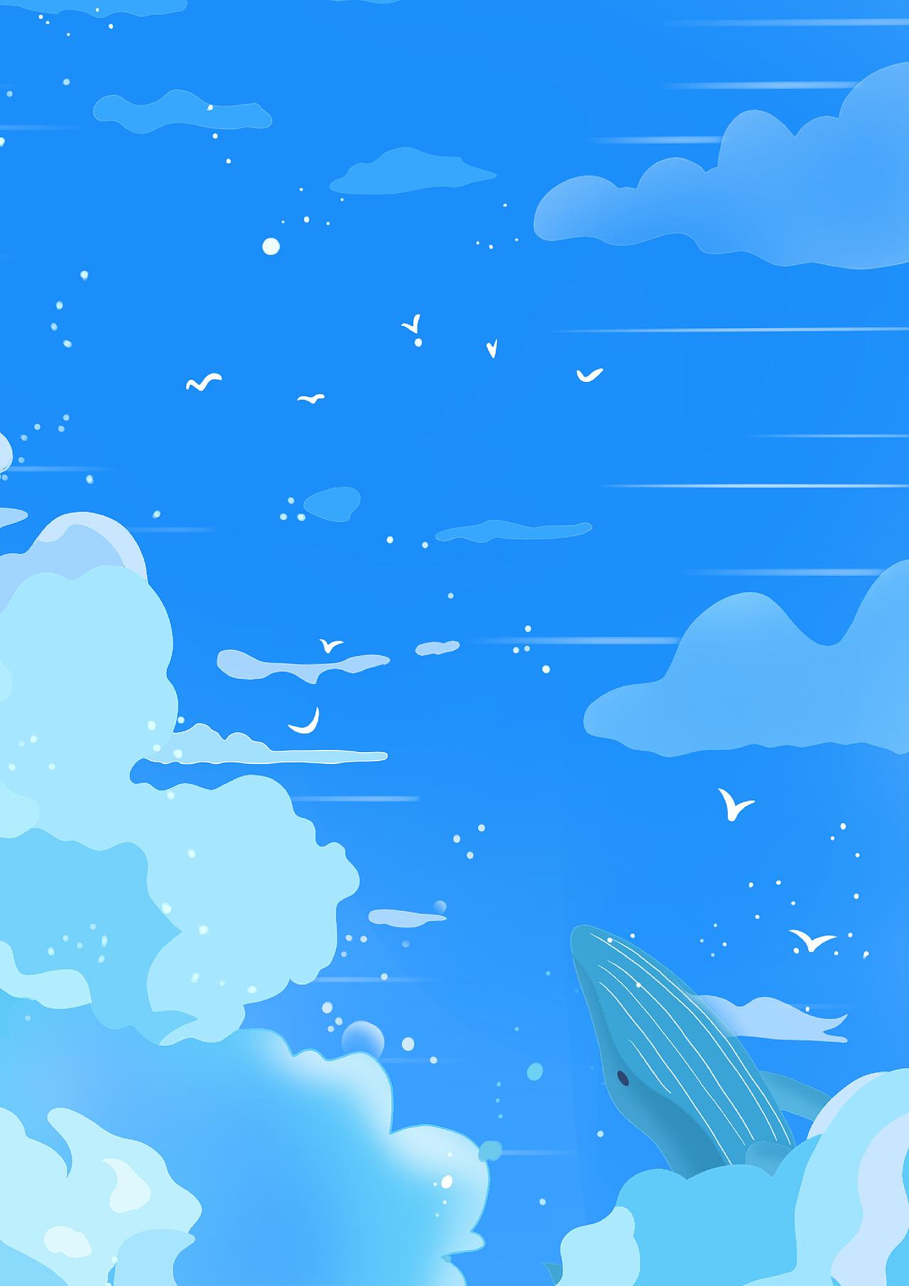 云端上的鲸鱼|插画|创作习作|一只梓柒染_原创作品-站酷zcool