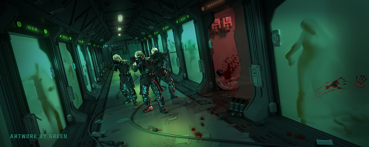 《实验走廊》（图ZMjc5MDQ5NDI4） - 创作习作 - 站酷设计师Greengreen7原创素材 - 站酷ZCOOL