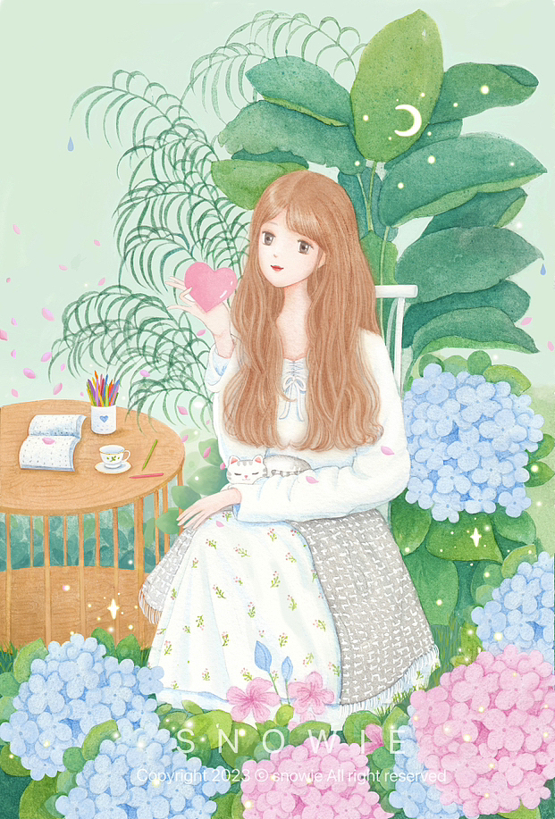 总有一些事物，温柔一段时光💛更图🌷（图ZMzQ3Nzg3MzQ0） - 商业插画 - 站酷设计师雪熙snowie原创素材 - 站酷ZCOOL