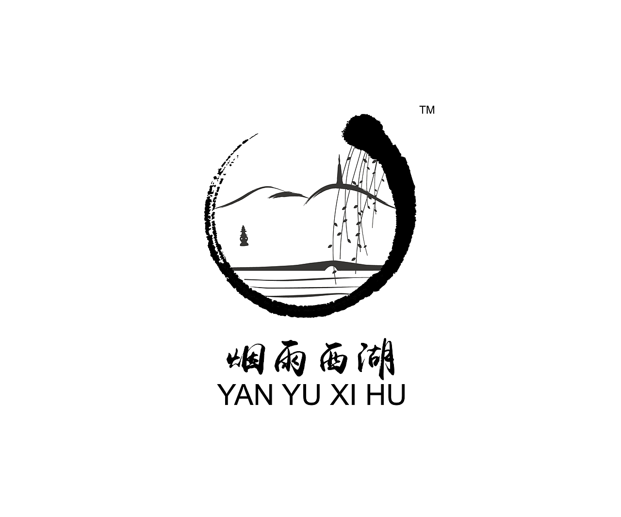 原创-烟雨西湖logo设计