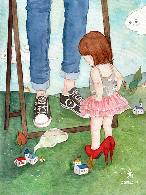 小时候想穿妈妈的高跟鞋,长大了却只想穿舒服的平底球鞋