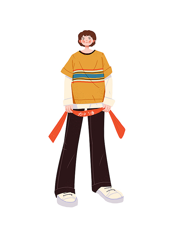 一组扁平化人物造型插画练习