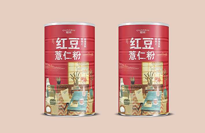 冠仕杂粮包装设计 红豆薏仁粉包装设计　黑芝麻核桃黑豆桑葚粉　核桃芝麻桑葚粉粉　杂粮包装设计　插画包装设计　五谷杂粮包装设计　手绘杂粮包装设计
