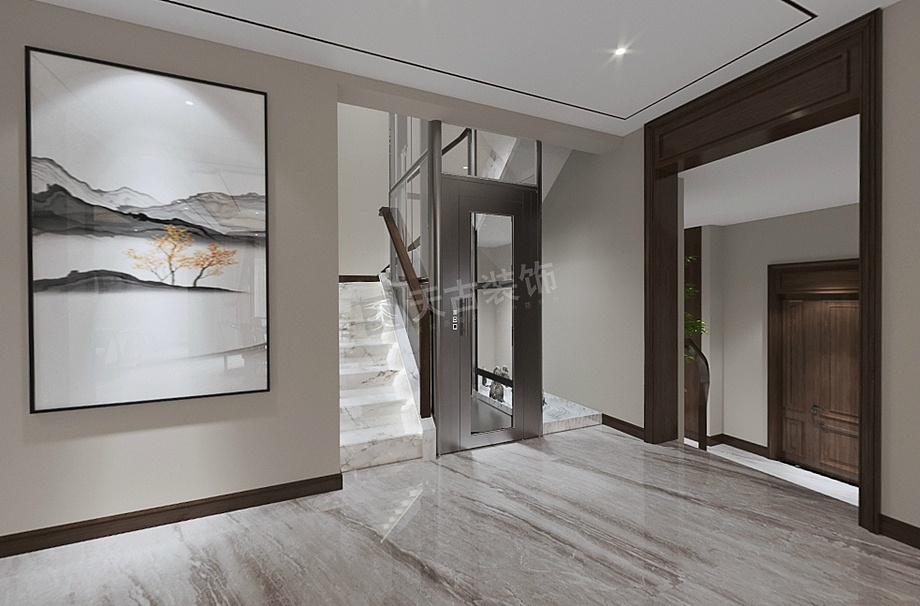 金科御临河联排别墅装修,新中式风格设计,渝北天古装饰