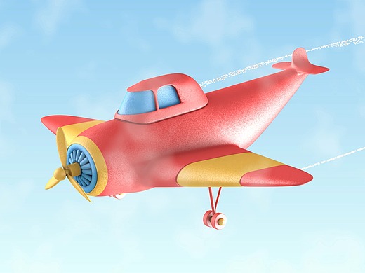 螺旋桨飞机3d飞行动画