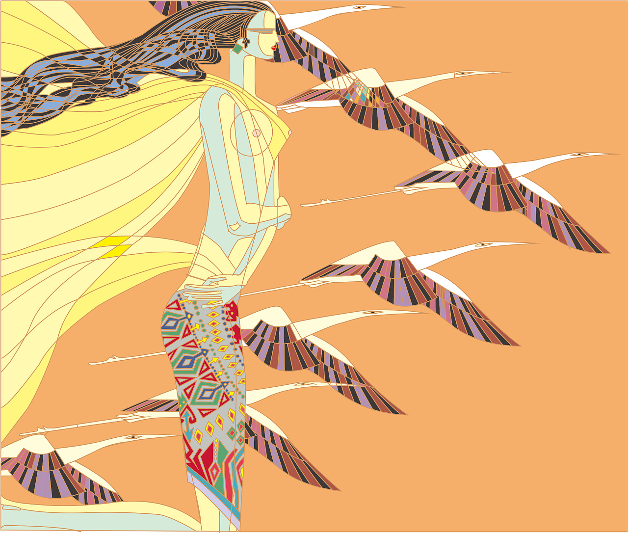 coreldraw手绘图案,插画