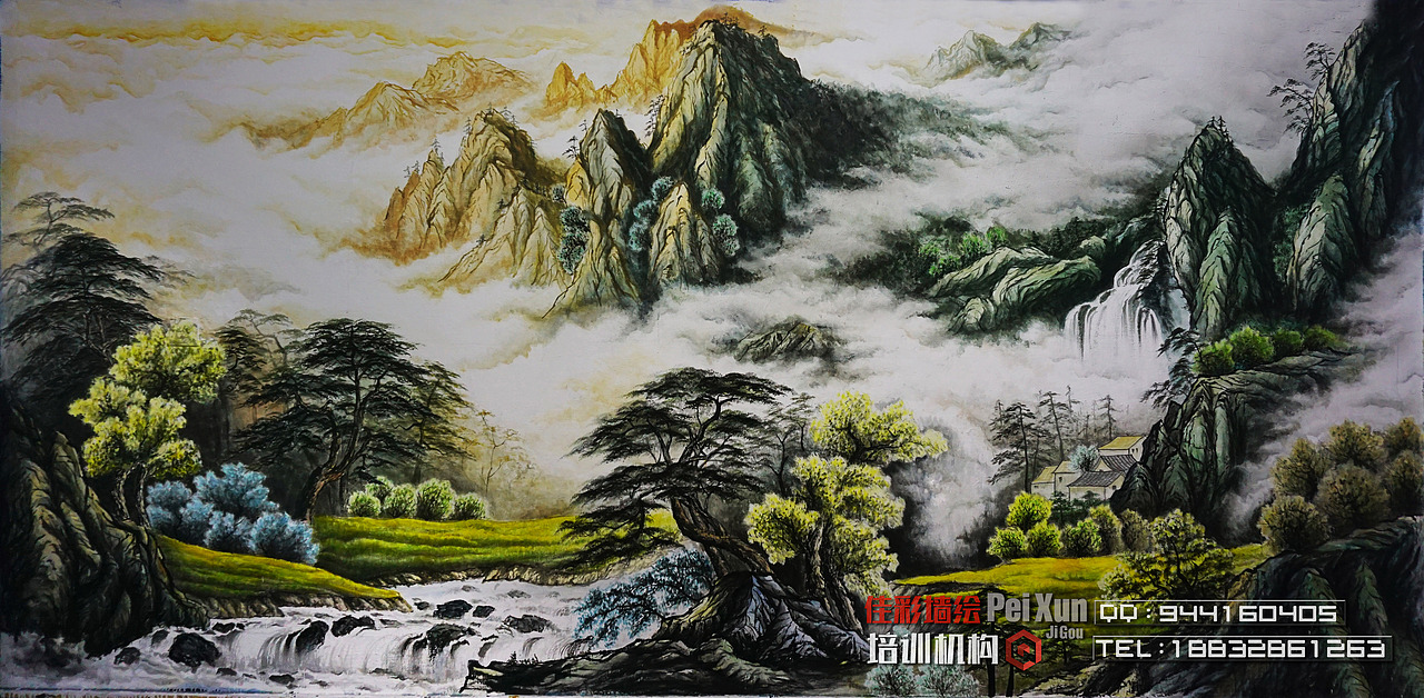 （佳彩墙绘培训机构学员作品_千佳百绘墙绘公司）