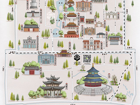 北京景点手绘地图