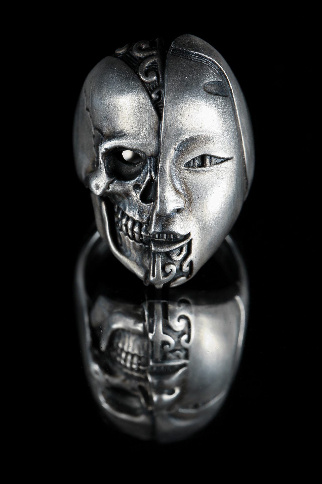 dark风手工骷髅头戒指