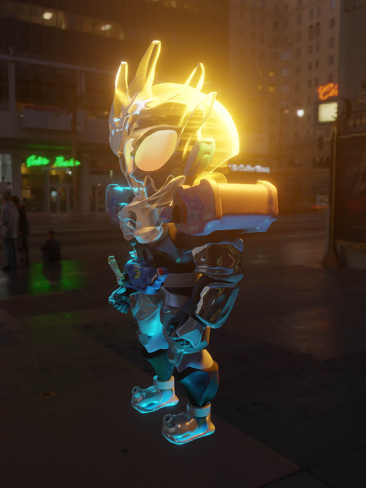 假面骑士 果冻龙 半原创q版三维模型制作