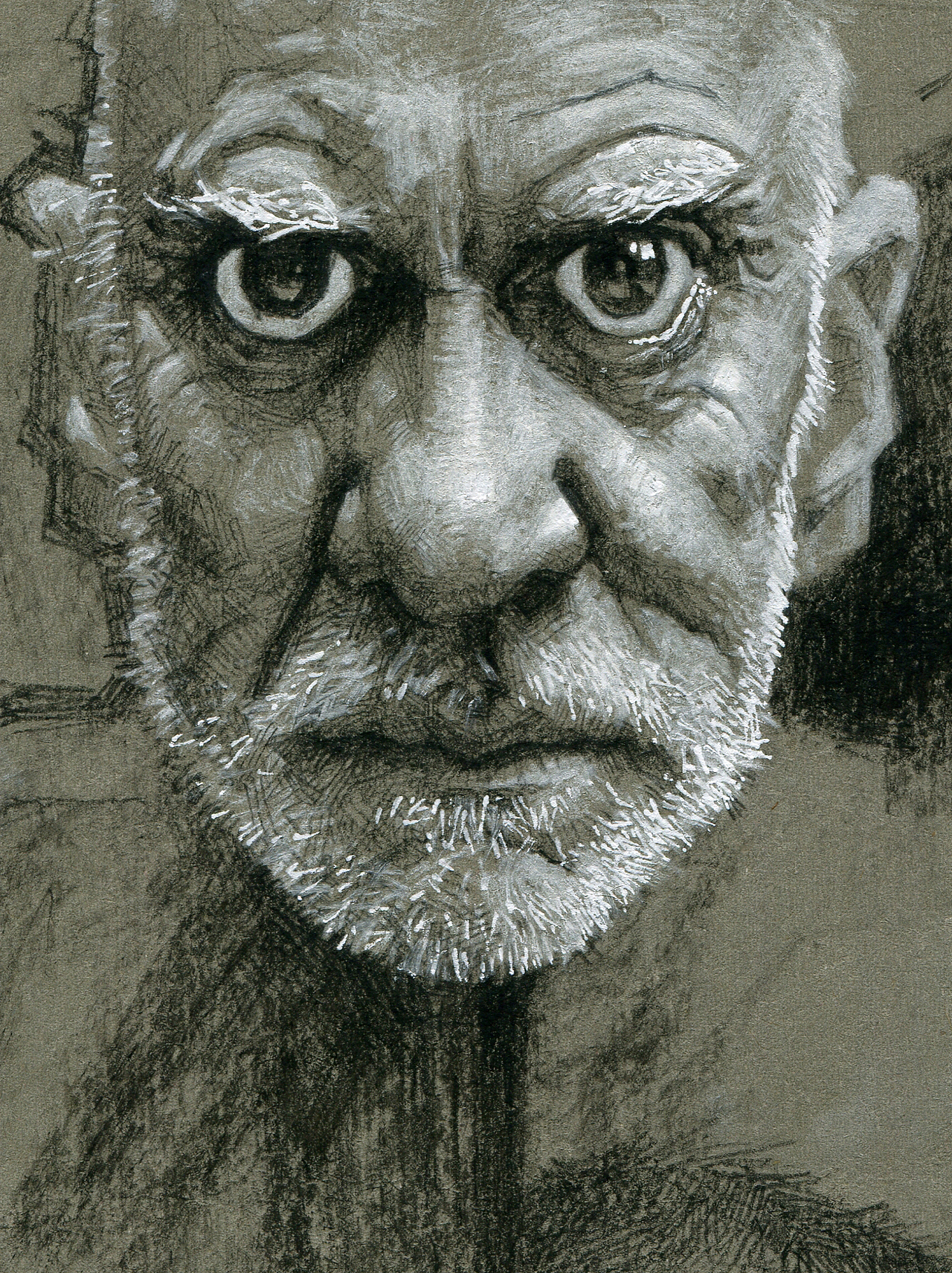 灰色卡纸+白色铅笔