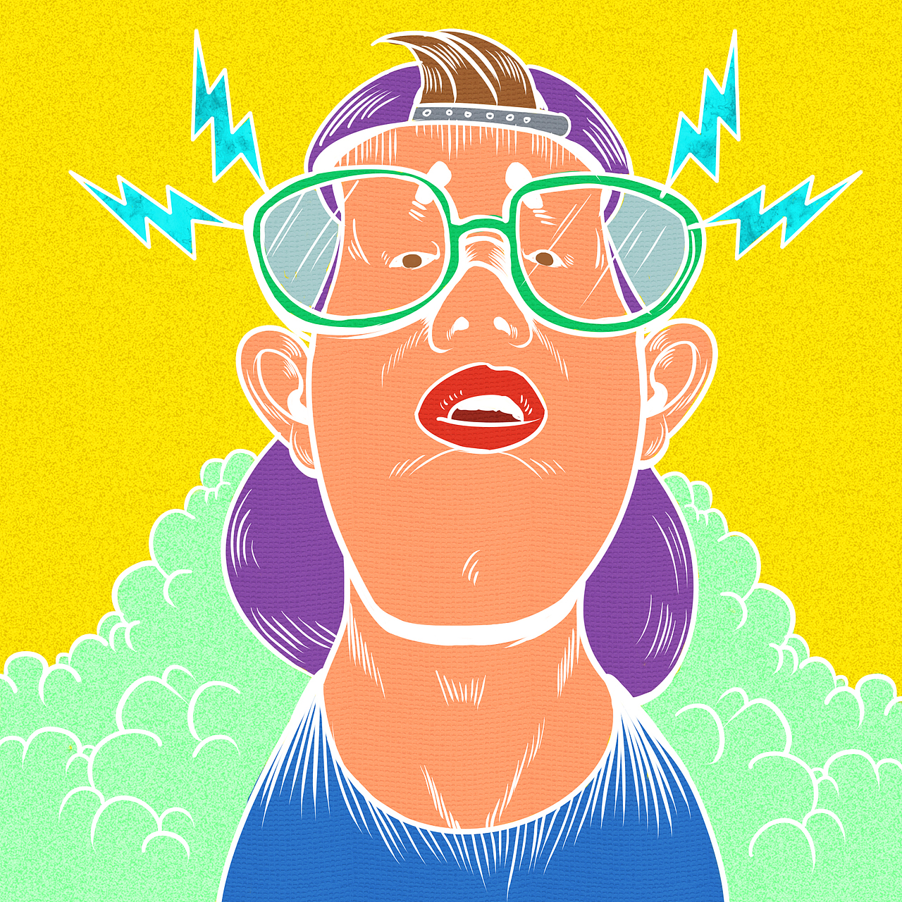 美年达滴滴画脸活动插画作品