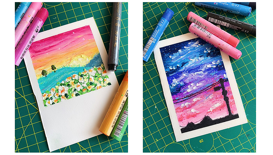 油画棒作品（图ZMjQ4MjMzODU2） - 绘画 - 站酷设计师黄小喵fish原创素材 - 站酷ZCOOL