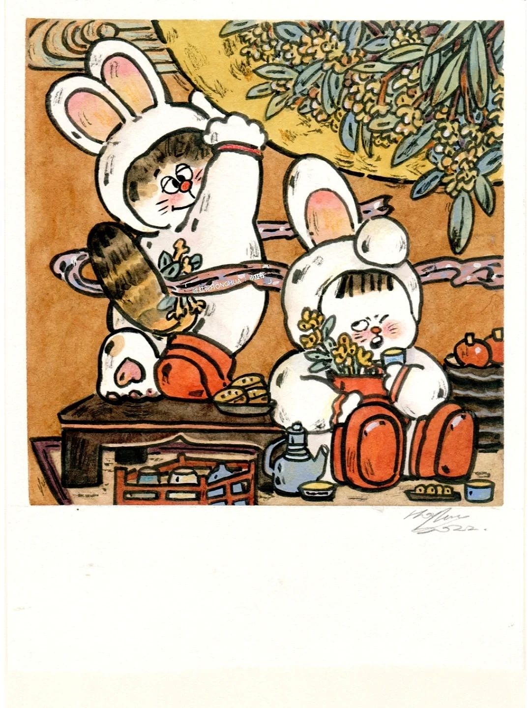 举杯邀明月，祝您中秋愉快！🌕（图ZMzE1NDExMjAw） - 新锐潮流插画 - 站酷设计师红花HONGHUA原创素材 - 站酷ZCOOL