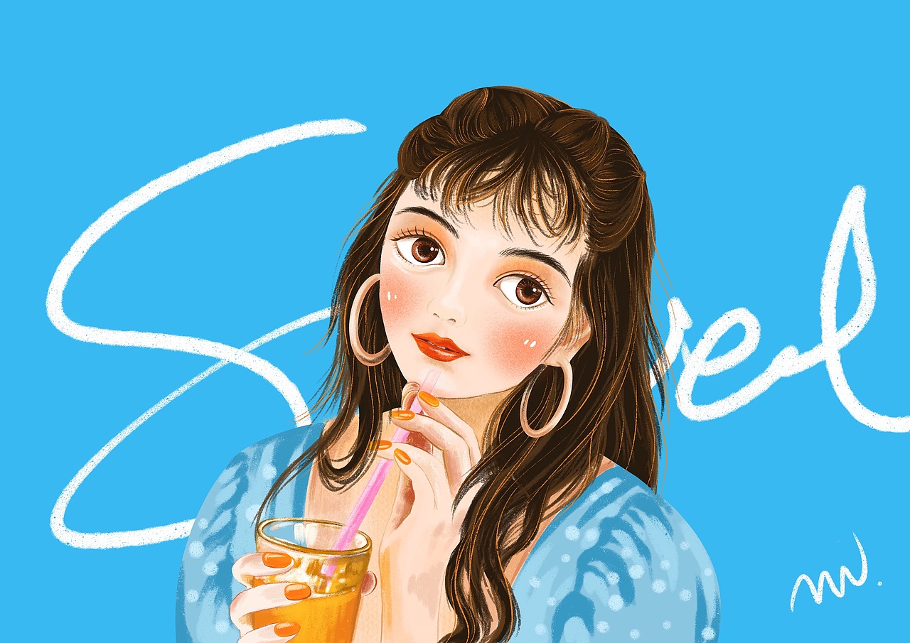 人物头像插画（女生版）（图ZMjAyNDQ4Mjgw） - 创作习作 - 站酷设计师二雯Mw原创素材 - 站酷ZCOOL