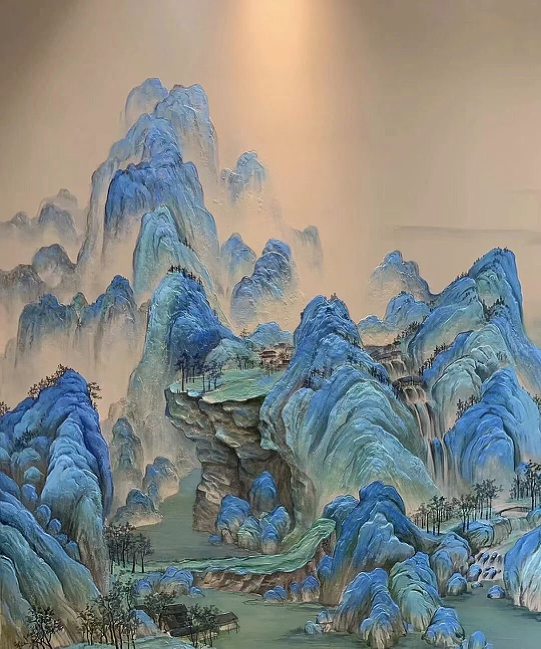中式手绘抽象水墨山水背景墙装饰画|纯艺术|装置|勤汇 - 原创作品 - 站酷 (ZCOOL)
