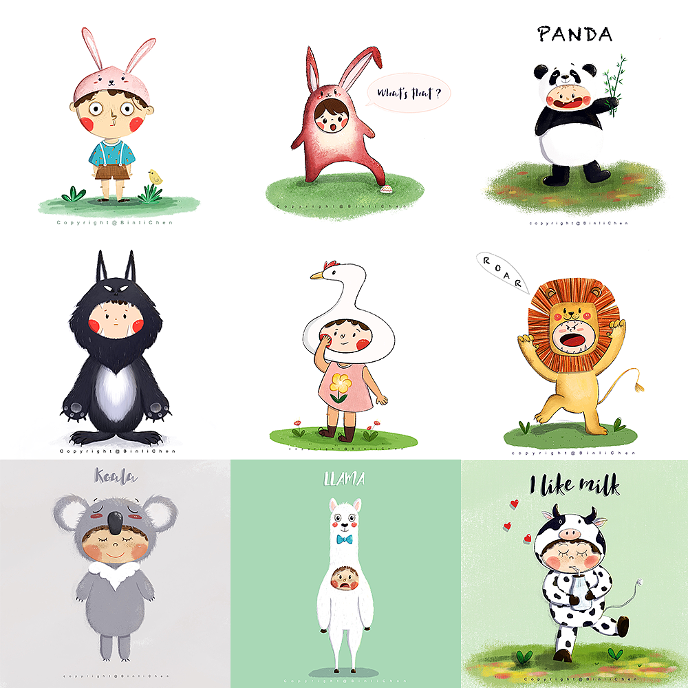 2021儿童插画总结（图ZMjg0MzA1ODIw） - 儿童插画 - 站酷设计师BinliChen原创素材 - 站酷ZCOOL