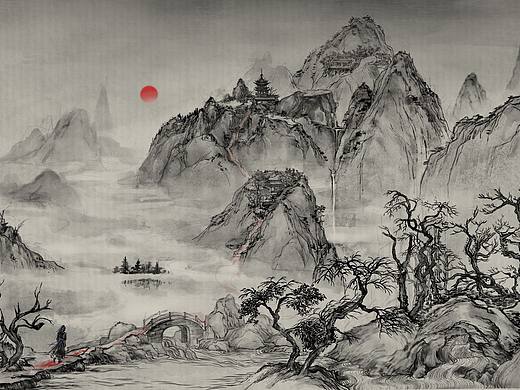 水墨古风山水