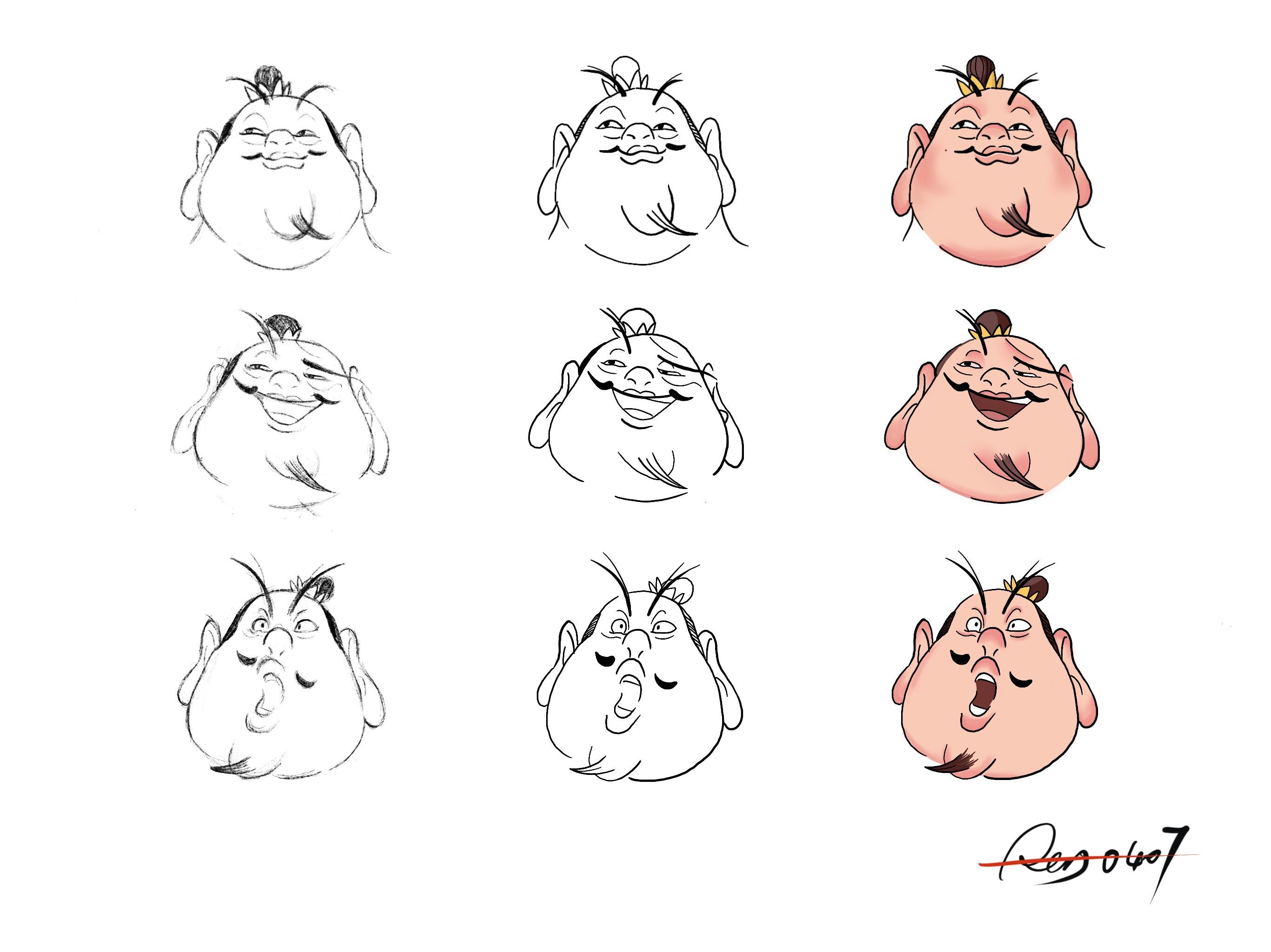 哪吒动画形象临摹练习