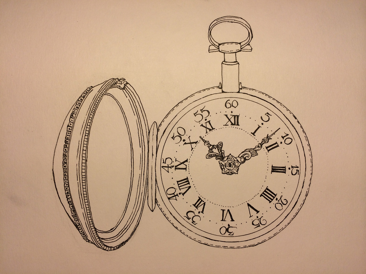 古典钟表素描图片