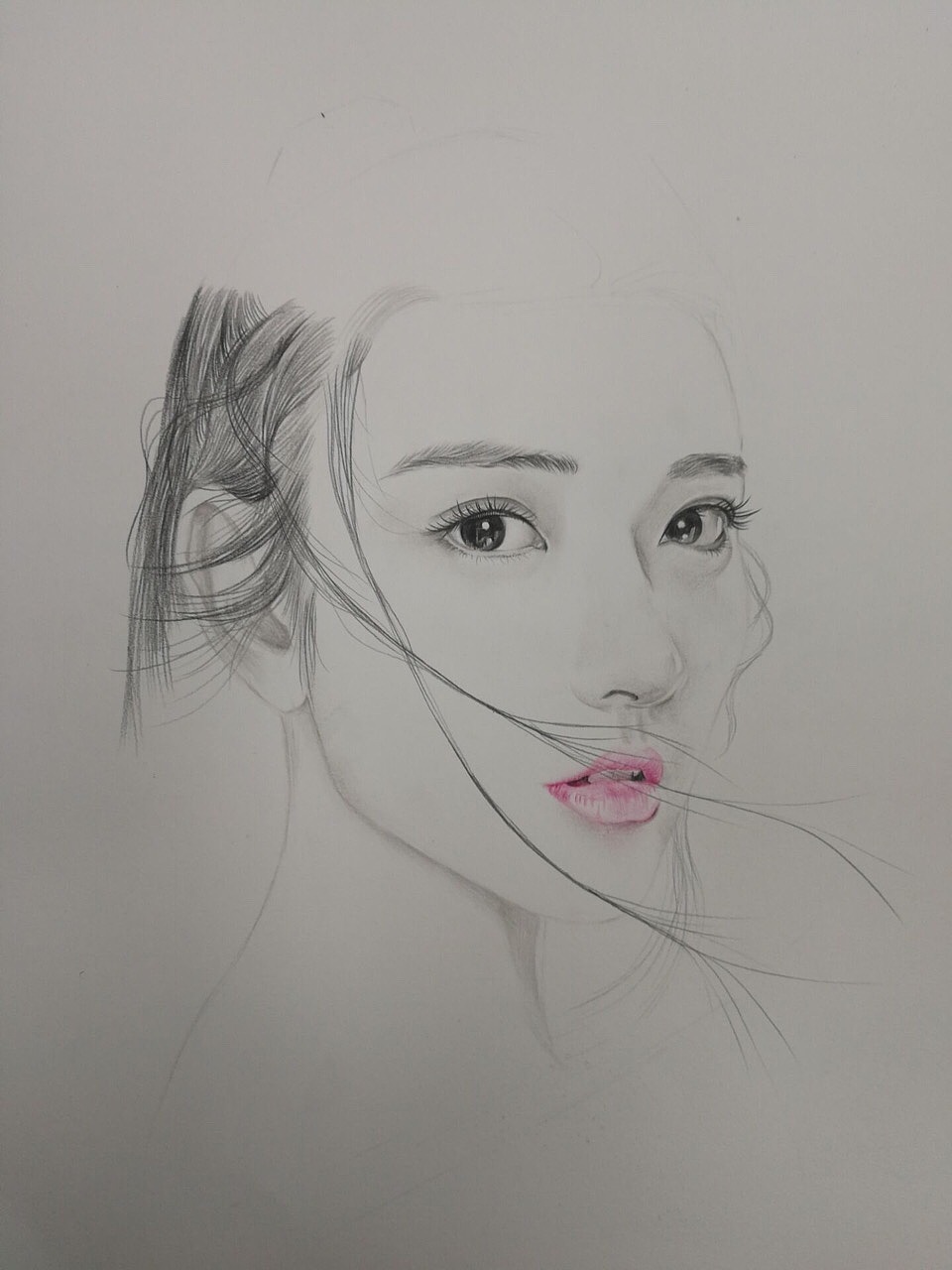 美女人像 素描彩铅像