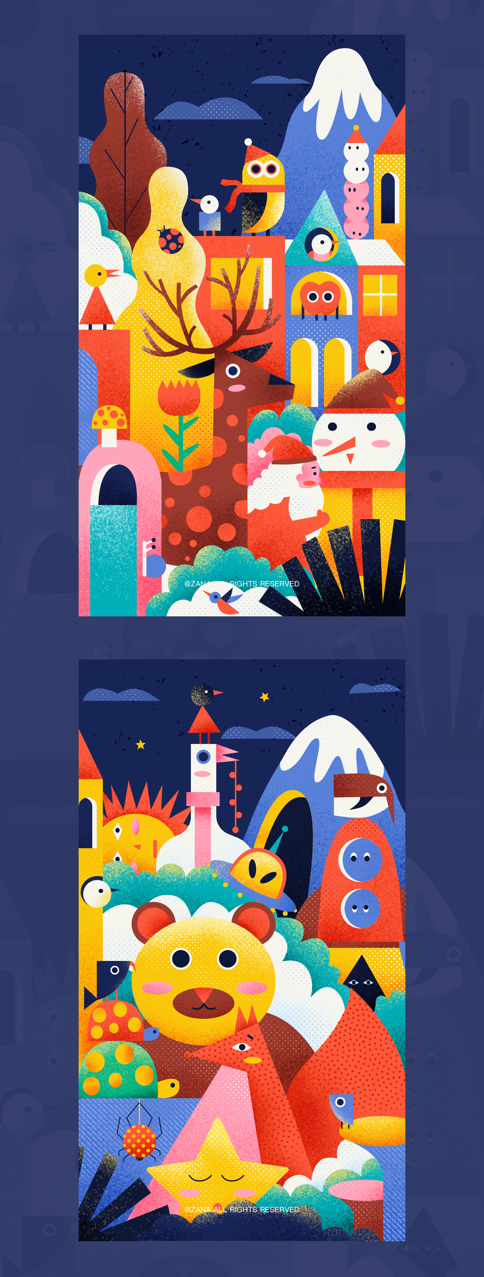 儿童扁平插画海报