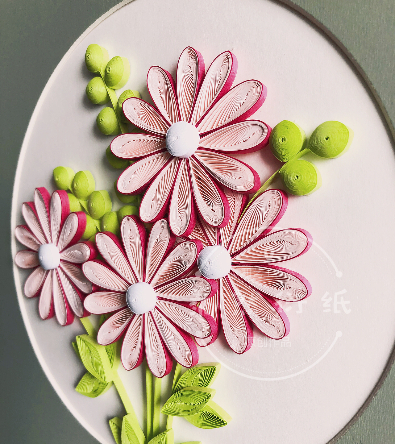 原创衍纸花卉小幅作品