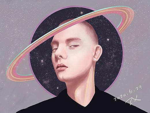 数位板手绘人像（个人主页-ZNDU4NTMzNzY=） - 创作习作 - 站酷设计师星河森林原创素材 - 站酷ZCOOL